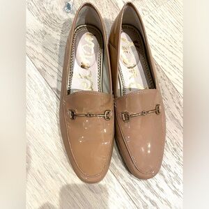 Sam Edelman Patent Leather Horsebit Loafers in Nude Brown size 9 Euro39